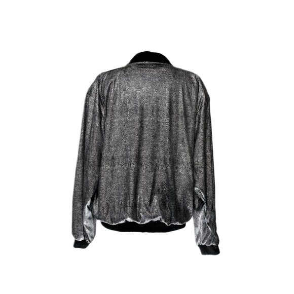 1980’s Sibelle Metallic Silver Light Weight Bomber Jacket - Picture 3 of 4